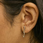 Aretes colgantes en zigzag con diamantes de 1/2 ct. p.t. en oro amarillo de 14K, foto 3