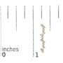 Aretes colgantes en zigzag con diamantes de 1/2 ct. p.t. en oro amarillo de 14K, foto 5