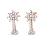 Aretes de botón de palmera con cierres de presión y diamantes de 1/4 ct. p.t. en oro rosa de 10K, foto 1
