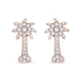Aretes de botón de palmera con cierres de presión y diamantes de 1/4 ct. p.t. en oro rosa de 10K, foto 2