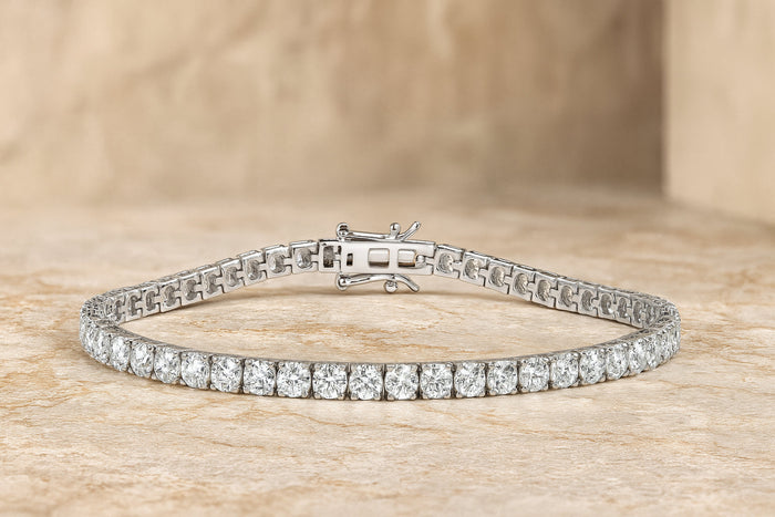 Lab-Grown Round Diamond Four-Prong Tennis Bracelet in 14K Gold, photo 46