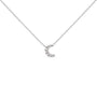 Diamond Accented Crescent Moon-Shaped Pendant Necklace in 10K White Gold, photo 1