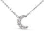 Diamond Accented Crescent Moon-Shaped Pendant Necklace in 10K White Gold, photo 2