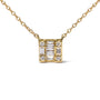 Collar con colgante cuadrado de mosaico en racimo con diamantes de 1/10 ct. p.t. en oro amarillo de 10K, foto 2