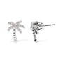 Aretes de botón de palmera incrustada con diamantes de 1/10 ct. p.t. en oro blanco de 10K, foto 2
