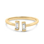 Anillo de banda calado con diamantes baguette de 1/5 ct. p.t. en plata de ley bañada en oro amarillo de 14K, foto 1