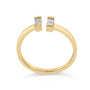 Anillo de banda calado con diamantes baguette de 1/5 ct. p.t. en plata de ley bañada en oro amarillo de 14K, foto 6