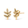 1/10 Ct. T.W. Diamond Accented Leaf and Branch Stud Earrings in 10K Yellow Gold, photo 2