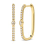 1/3 Ct. T.W. Bezel-Set Marquise Diamond Rectangular Hoop Earrings in 14K Yellow Gold, photo 2