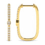 1/3 Ct. T.W. Bezel-Set Marquise Diamond Rectangular Hoop Earrings in 14K Yellow Gold, photo 4