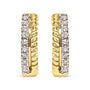 1/10 Ct. T.W. Diamond and Rope Twist Huggy Hoop Earrings in 10K Yellow Gold, photo 1