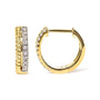 1/10 Ct. T.W. Diamond and Rope Twist Huggy Hoop Earrings in 10K Yellow Gold, photo 4