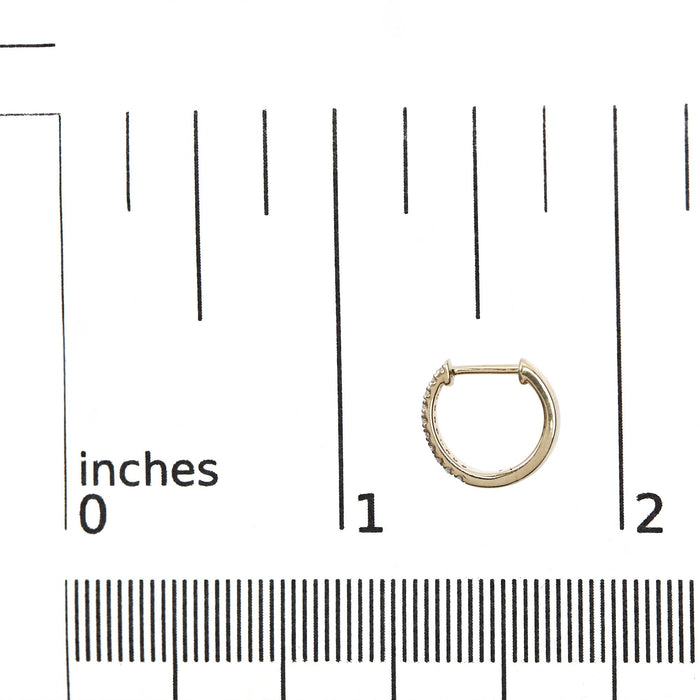 1/10 Ct. T.W. Diamond and Rope Twist Huggy Hoop Earrings in 10K Yellow Gold, photo 5