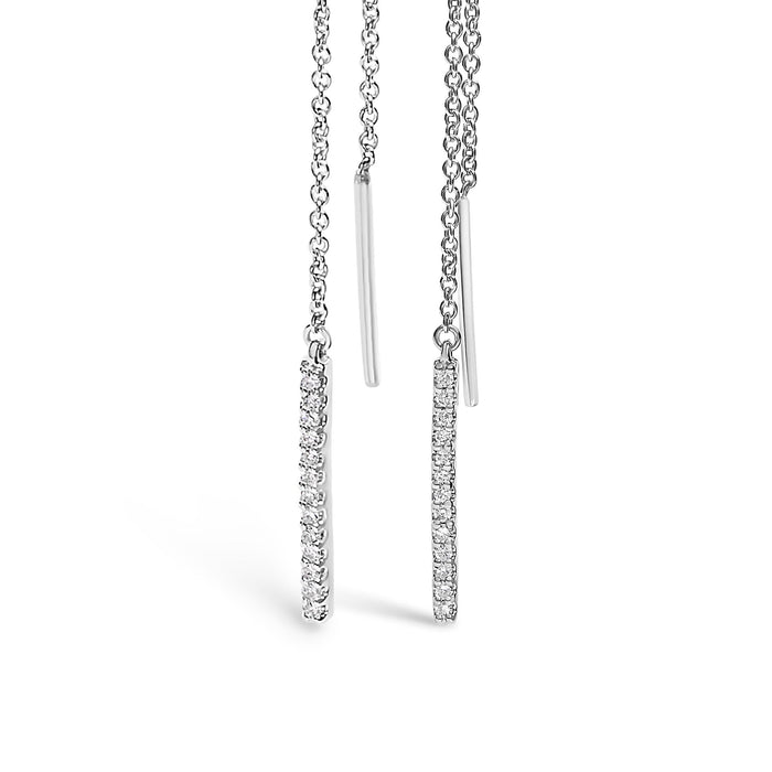 1/10 Ct. T.W. Diamond Threader Earrings in 10K White Gold, photo 2