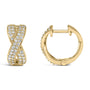 1/3 Ct. T.W. Diamond Criss Cross Huggie Hoop Earrings in 14K Yellow Gold, photo 4