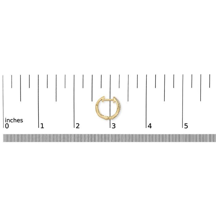 1/3 Ct. T.W. Diamond Criss Cross Huggie Hoop Earrings in 14K Yellow Gold, photo 5