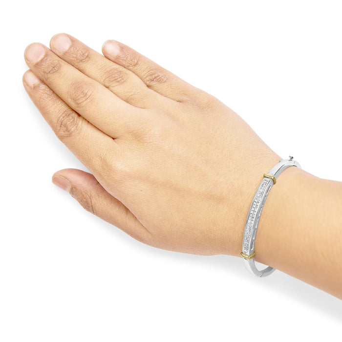 1 Ct. T.W. Princess-Cut Diamond Bangle in 14K Two-Tone Gold, photo 3