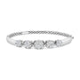 2 1/2 Ct. T.W. Diamond Graduating Floral Cluster Bangle Bracelet in 14K White Gold, photo 1
