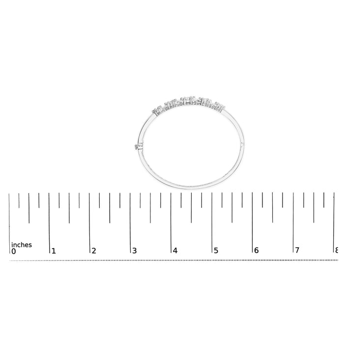 2 1/2 Ct. T.W. Diamond Graduating Floral Cluster Bangle Bracelet in 14K White Gold, photo 5