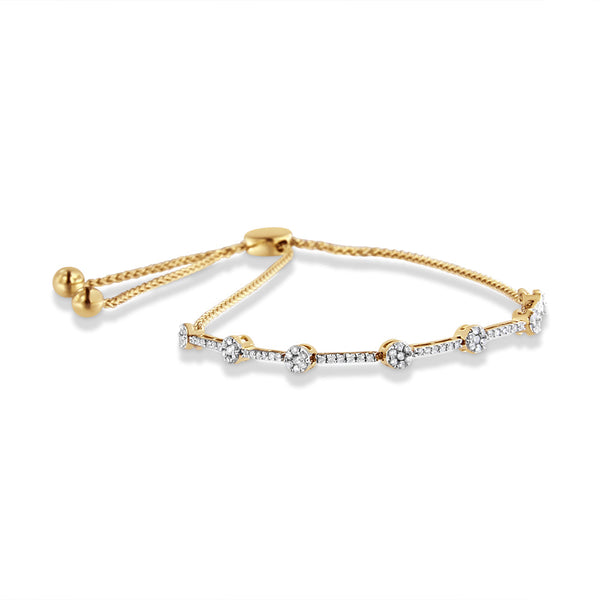 1/3 Ct. T.W. Diamond Slider Link Bolo Bracelet in 14K Gold-Plated Sterling Silver, photo 2