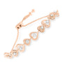 Pulsera bolo de corazones enlazados con diamantes de 0.30 ct. p.t. en plata de ley con baño rosa, foto 3