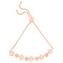 Pulsera bolo de corazones enlazados con diamantes de 0.30 ct. p.t. en plata de ley con baño rosa, foto 5