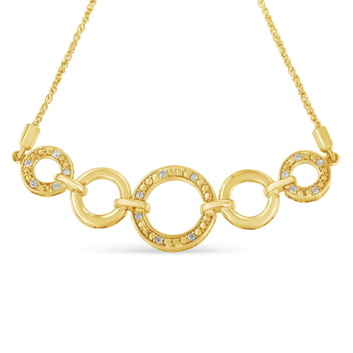 Diamond Accented Graduated Infinity Open Circle Adjustable Bolo Bracelet in 10K Yellow Gold over Sterling Silver, photo 5