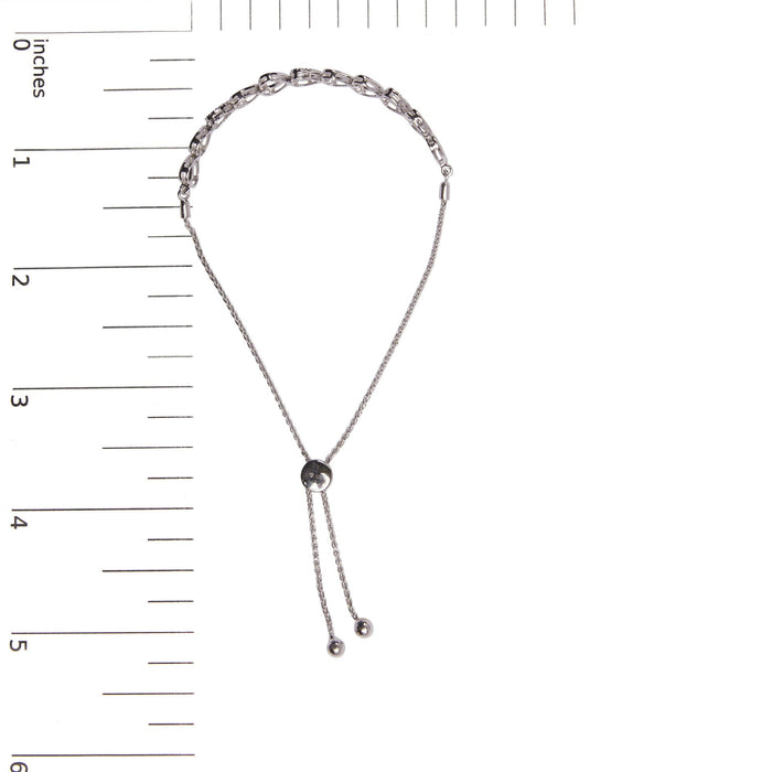 Pulsera bolo de eslabones de corazón con diamantes de 1/10 ct. p.t. en plata de ley, foto 5
