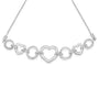 Pulsera bolo ajustable de eslabones de corazón con diamantes redondos de 1/10 ct. p.t. en plata de ley, foto 2
