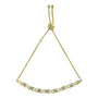 1/10 Ct. T.W. Diamond Heart and X-Link Adjustable Bolo Bracelet in 10K Yellow Gold over Sterling Silver, photo 1