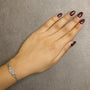 Pulsera tenis bolo ajustable trenzada con marco cojín, lados de corazón y diamantes en plata de ley, color I-J, claridad I3, 4 pulg., foto 3