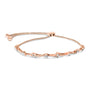 Pulsera bolo de eslabones de corazón y ola con detalle de diamante en plata de ley, foto 2