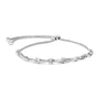 Pulsera bolo de eslabones de corazón y ola con detalle de diamante en plata de ley, foto 1