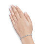 Pulsera bolo de eslabones de corazón y ola con detalle de diamante en plata de ley, foto 7