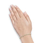 Pulsera bolo de eslabones de corazón y ola con detalle de diamante en plata de ley, foto 9