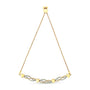 Pulsera bolo de onda y corazones con diamantes de 1/10 ct. p.t. en plata de ley bañada en oro amarillo de 14K, foto 1