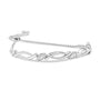 Diamond Accent Alternating Swirl Link Bolo Bracelet in Sterling Silver, photo 4