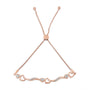 Pulsera bolo ajustable de onda y corazones con diamantes de 1/10 ct. p.t. en plata de ley, foto 4