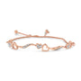 Pulsera bolo ajustable de onda y corazones con diamantes de 1/10 ct. p.t. en plata de ley, foto 2