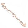 Pulsera bolo ajustable de onda y corazones con diamantes de 1/10 ct. p.t. en plata de ley, foto 8