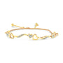 Pulsera bolo ajustable de onda y corazones con diamantes de 1/10 ct. p.t. en plata de ley, foto 1