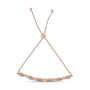 Pulsera bolo de eslabones alternos en forma de marquesa y corazón con detalle de diamante en plata de ley, foto 5