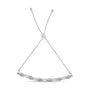 Pulsera bolo de eslabones alternos en forma de marquesa y corazón con detalle de diamante en plata de ley, foto 4