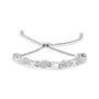 Pulsera bolo de eslabones alternos en forma de marquesa y corazón con detalle de diamante en plata de ley, foto 1