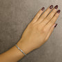 Pulsera bolo de eslabones alternos en forma de marquesa y corazón con detalle de diamante en plata de ley, foto 9