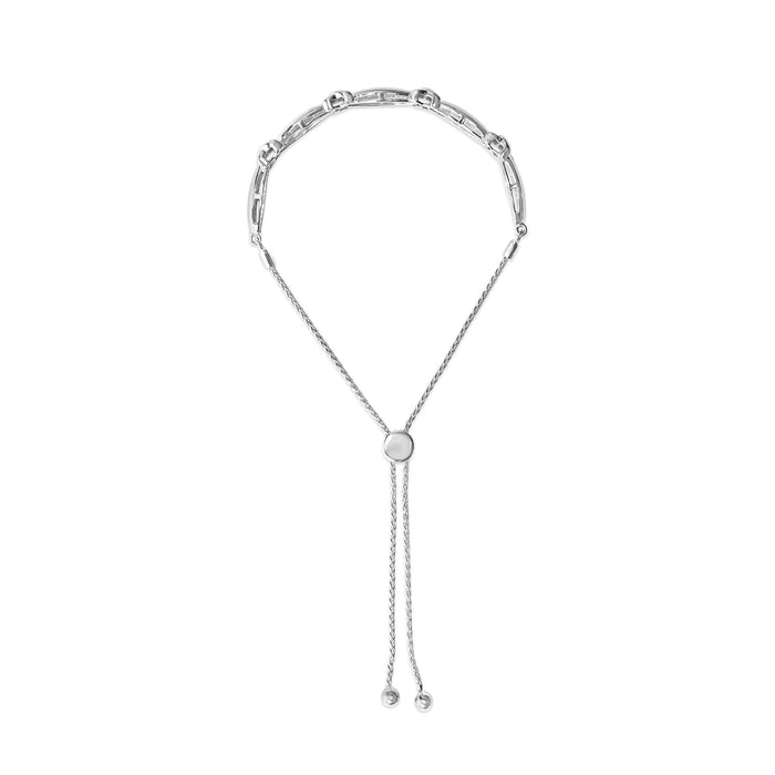 1/10 Ct. T.W. Diamond X Link Bolo Bracelet in Sterling Silver, photo 4