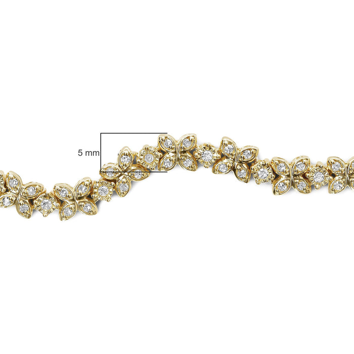 Pulsera bolo ajustable de eslabones marquesa con diamantes de 1/4 ct. p.t. en plata de ley bañada en oro amarillo de 18K, foto 6
