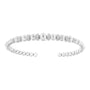 1/4 Ct. T.W. Diamond Rondelle Graduated Ball Bead Cuff Bangle Bracelet in Sterling Silver, photo 2