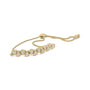 Pulsera bolo de corazones de lado con diamantes de 1/2 ct. p.t. en plata de ley bañada en oro amarillo, foto 6