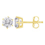 1 1/2 Ct. T.W. Round Brilliant-Cut Near Colorless Diamond Classic 6-Prong Stud Earrings in 18K Yellow Gold, photo 1